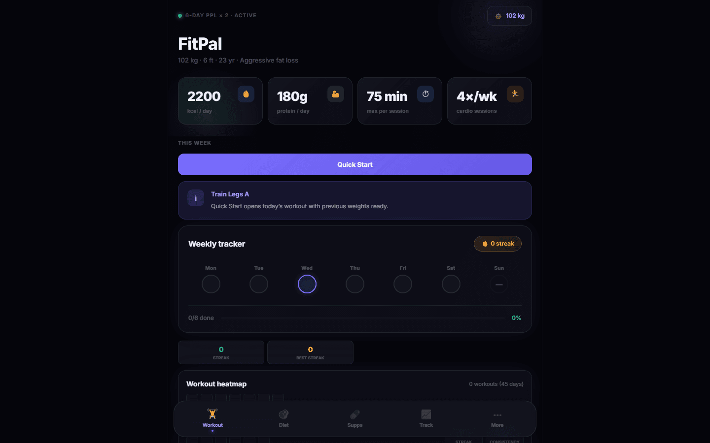 FitPal — Offline Fitness Tracker project screenshot